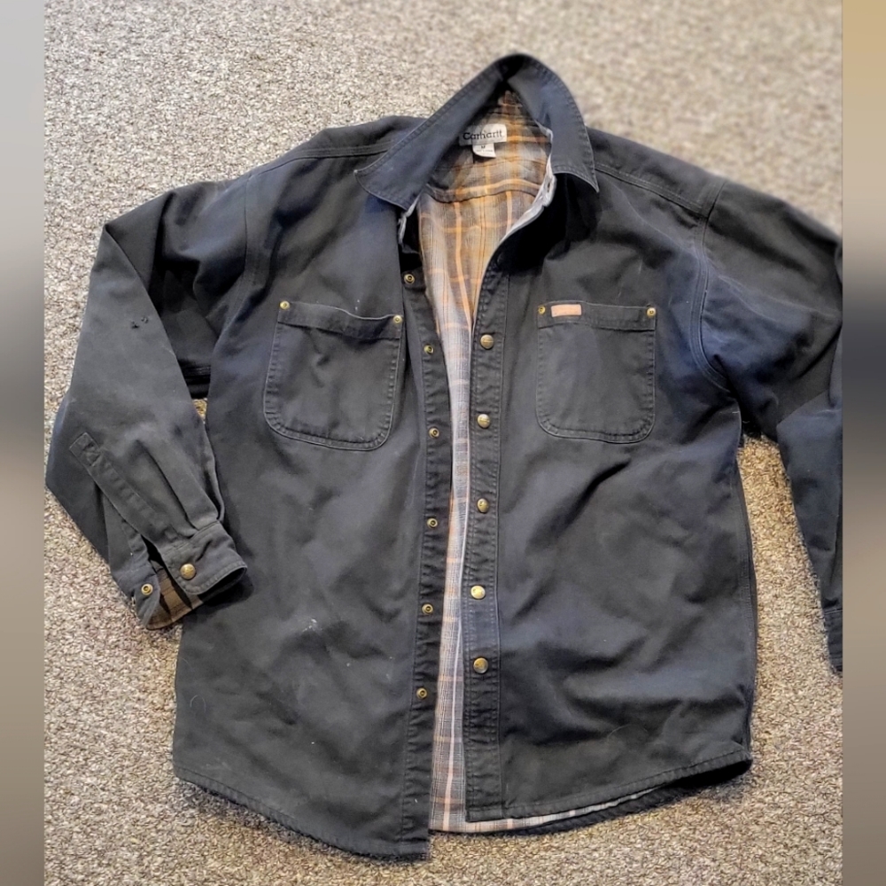 Carhartt Shacket Flannel Lining Distressed